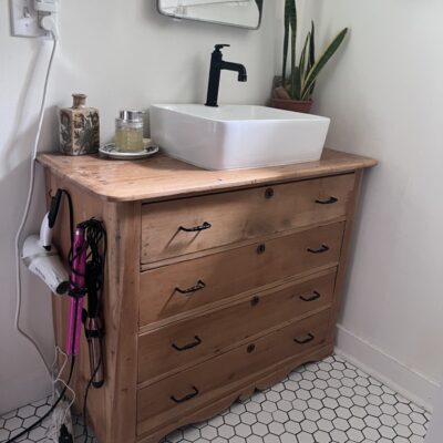 How I Turned an $80 Vintage Dresser Into a Cottage Bathroom Vanity